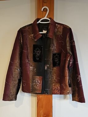Artisan Patchwork Jacket - Burgundy Multi